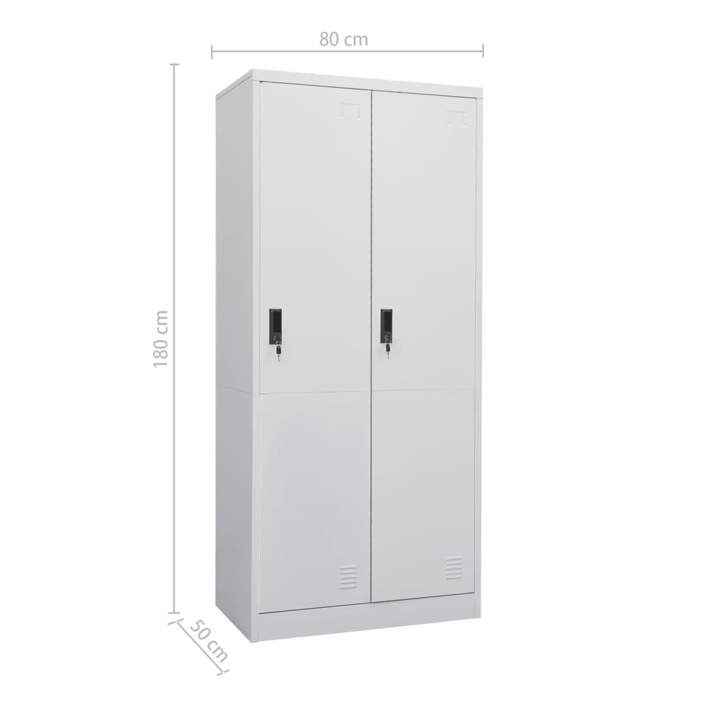 Armadio Grigio Chiaro 80x50x180 cm in Acciaio - homemem39