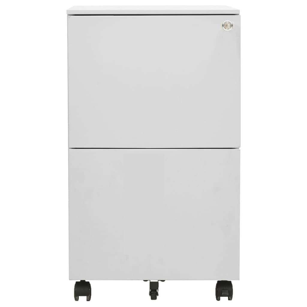 Schedario Mobile Grigio Chiaro 39x45x67 cm in Acciaio - homemem39