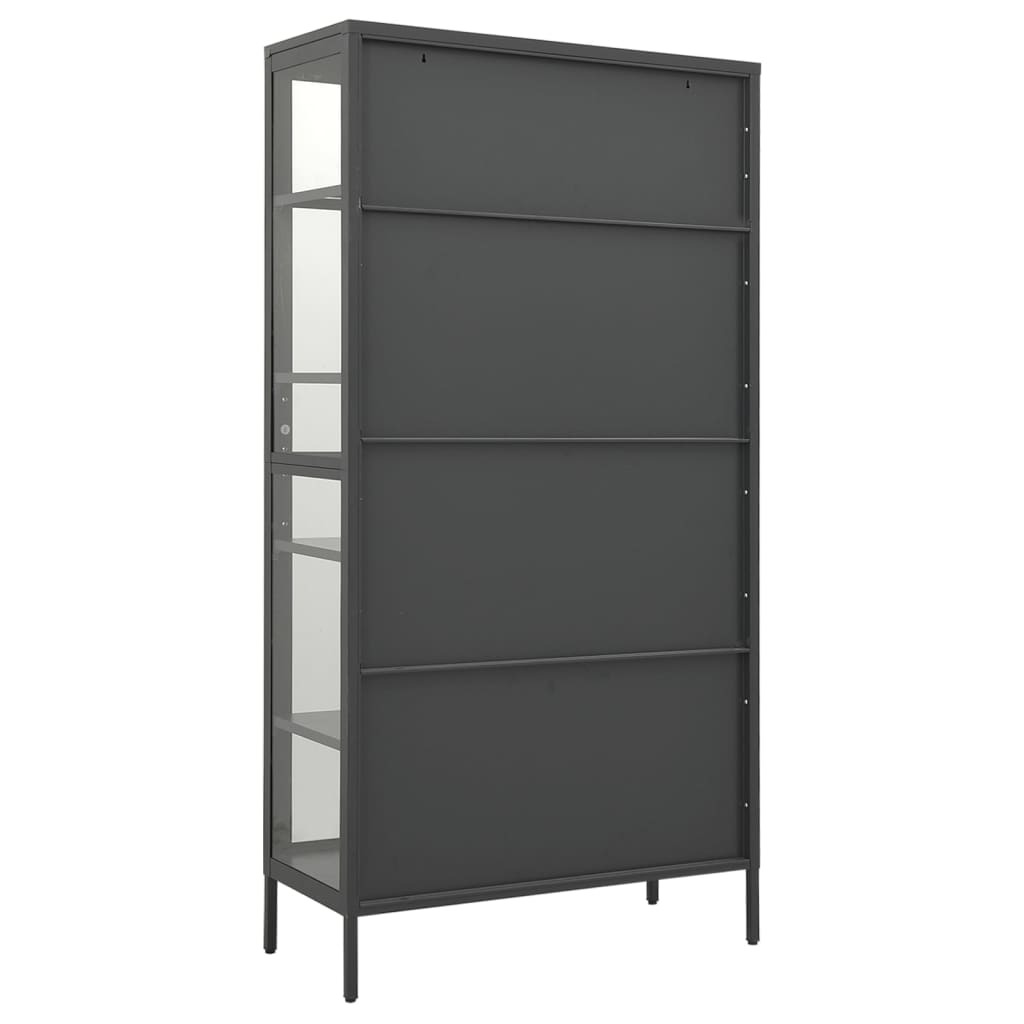 Vetrina Antracite 90x40x180 cm in Acciaio e Vetro Temperato - homemem39