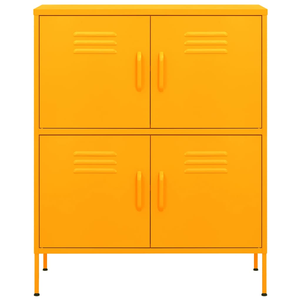 Armadietto Giallo Senape 80x35x101,5 cm in Acciaio - homemem39