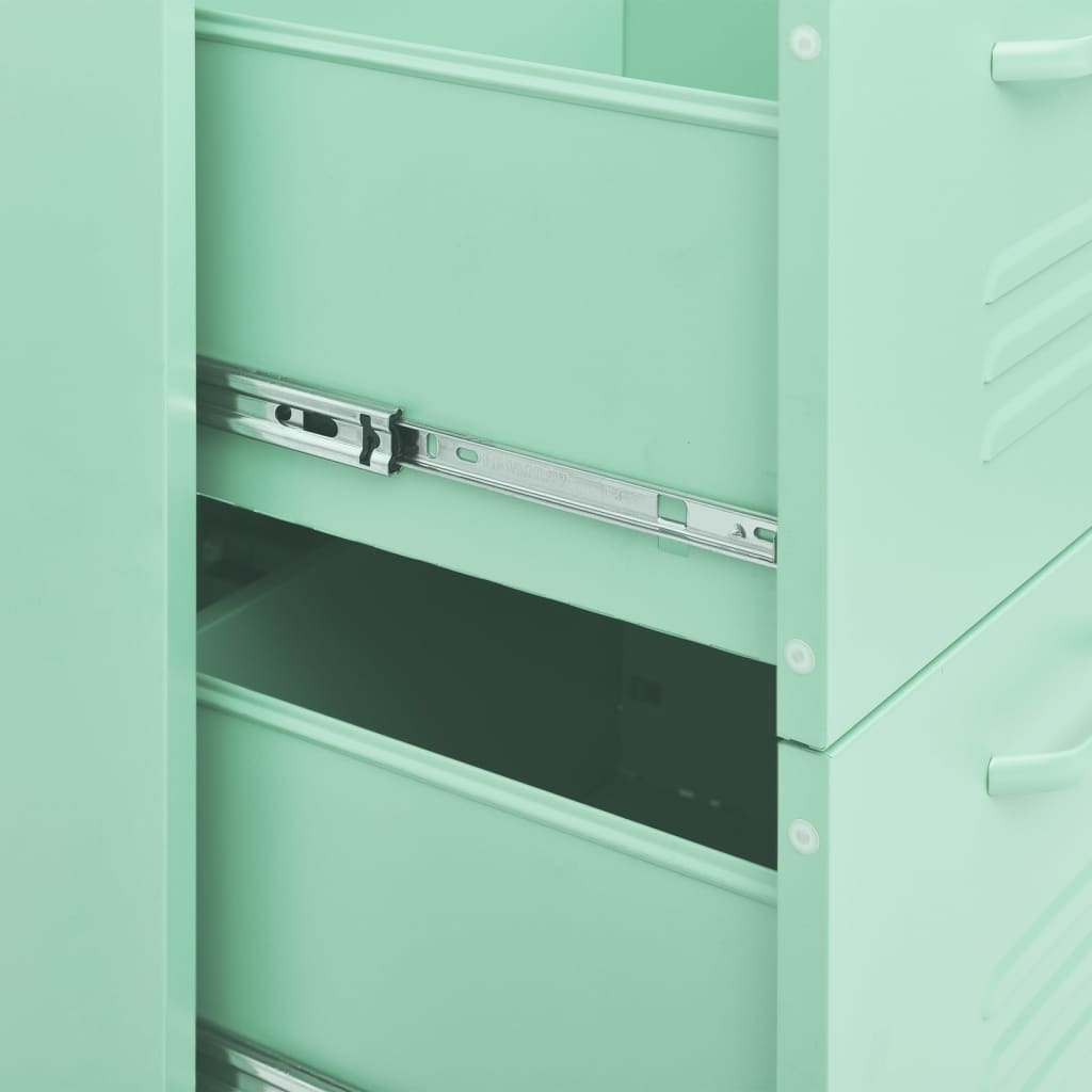 Cassettiera Menta 80x35x101,5 cm in Acciaio - homemem39