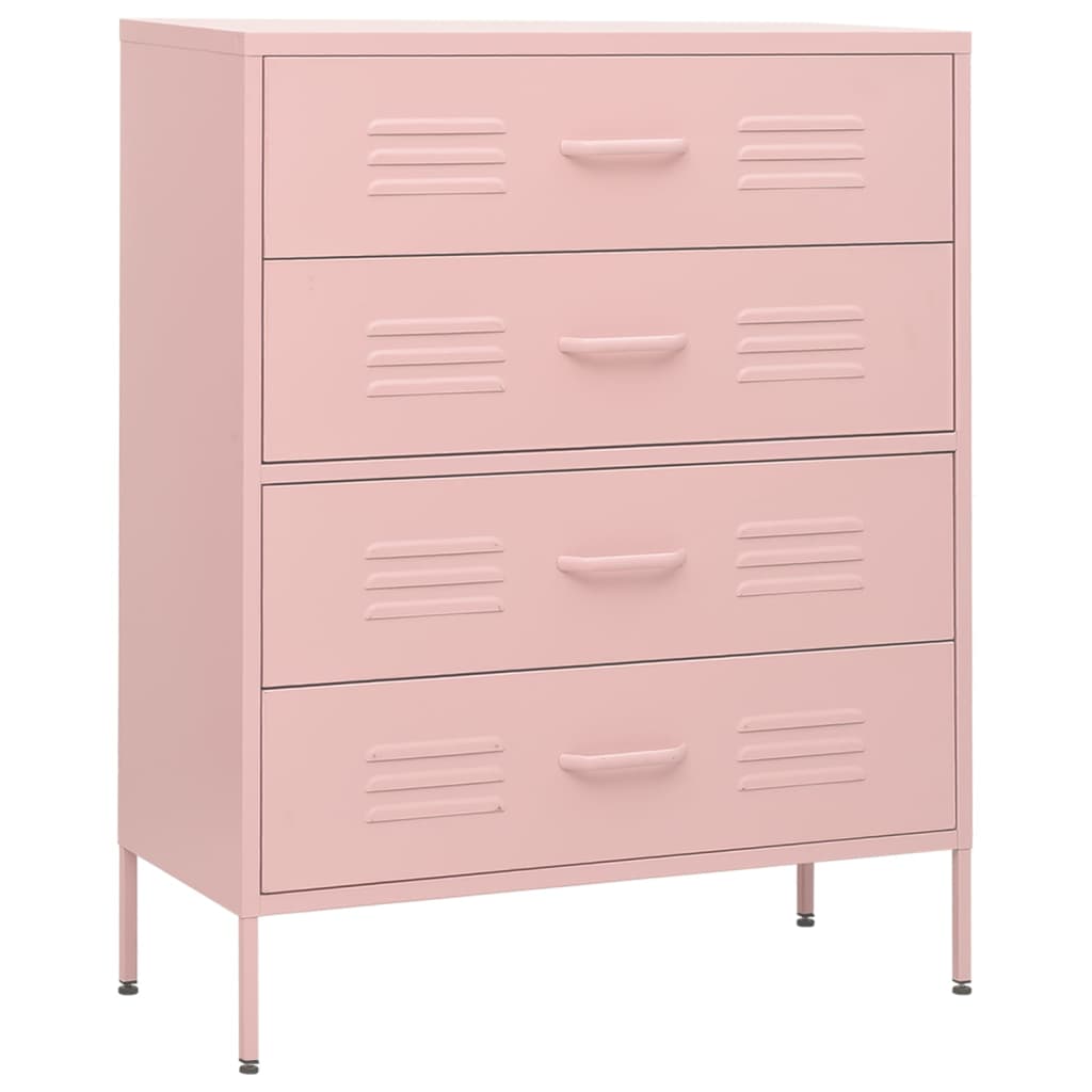 Cassettiera Rosa 80x35x101,5 cm in Acciaio - homemem39