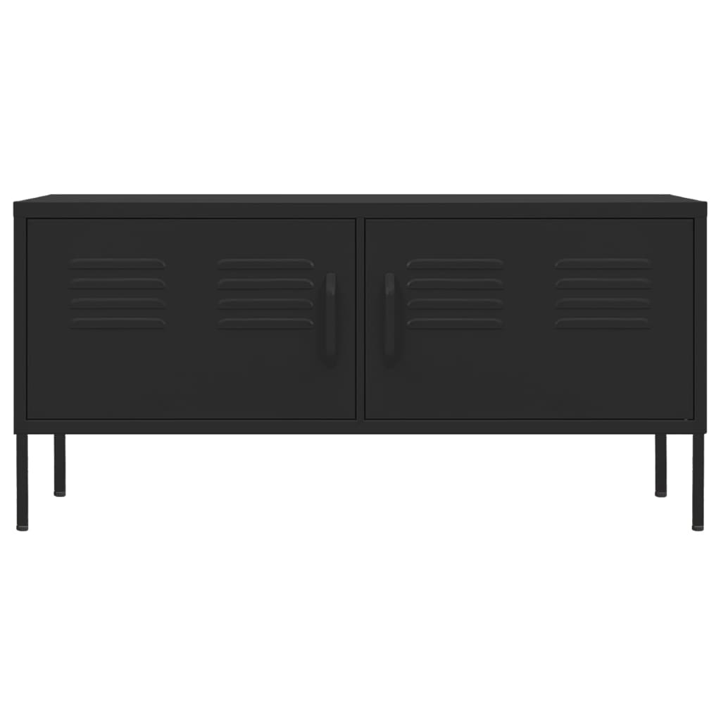Mobile TV Nero 105x35x50 cm in Acciaio - homemem39