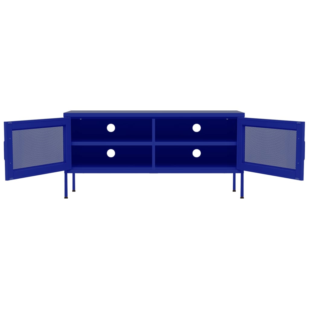 Mobile TV Blu Marino 105x35x50 cm in Acciaio - homemem39