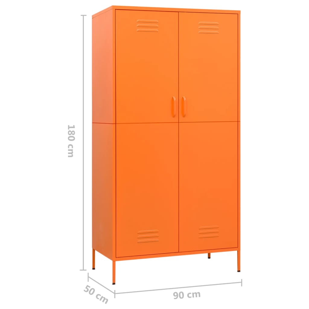 Armadio Arancione 90x50x180 cm in Acciaio - homemem39