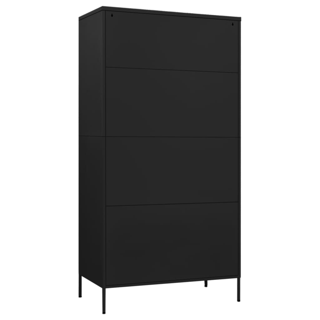 Armadio Nero 90x50x180 cm in Acciaio - homemem39