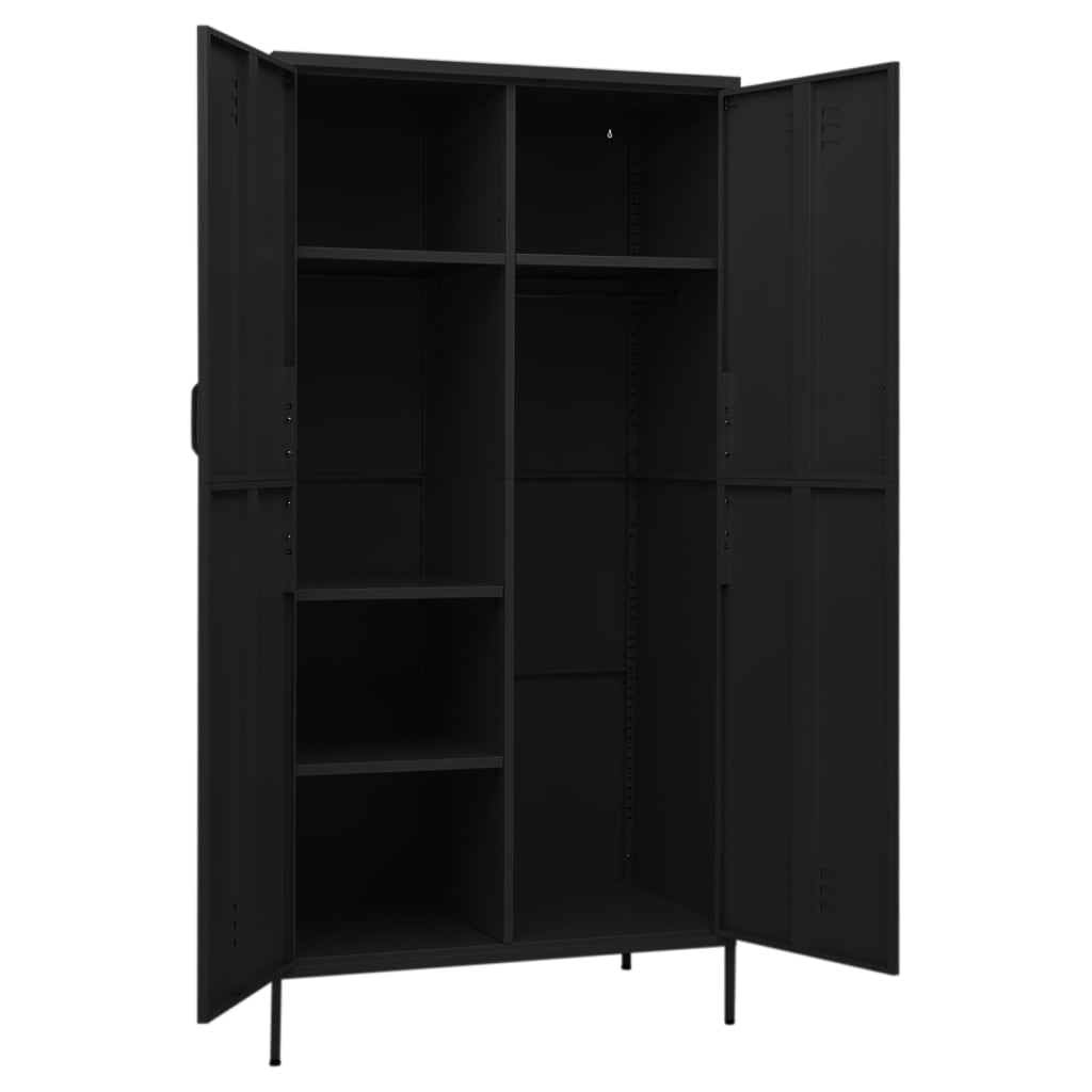 Armadio Nero 90x50x180 cm in Acciaio - homemem39