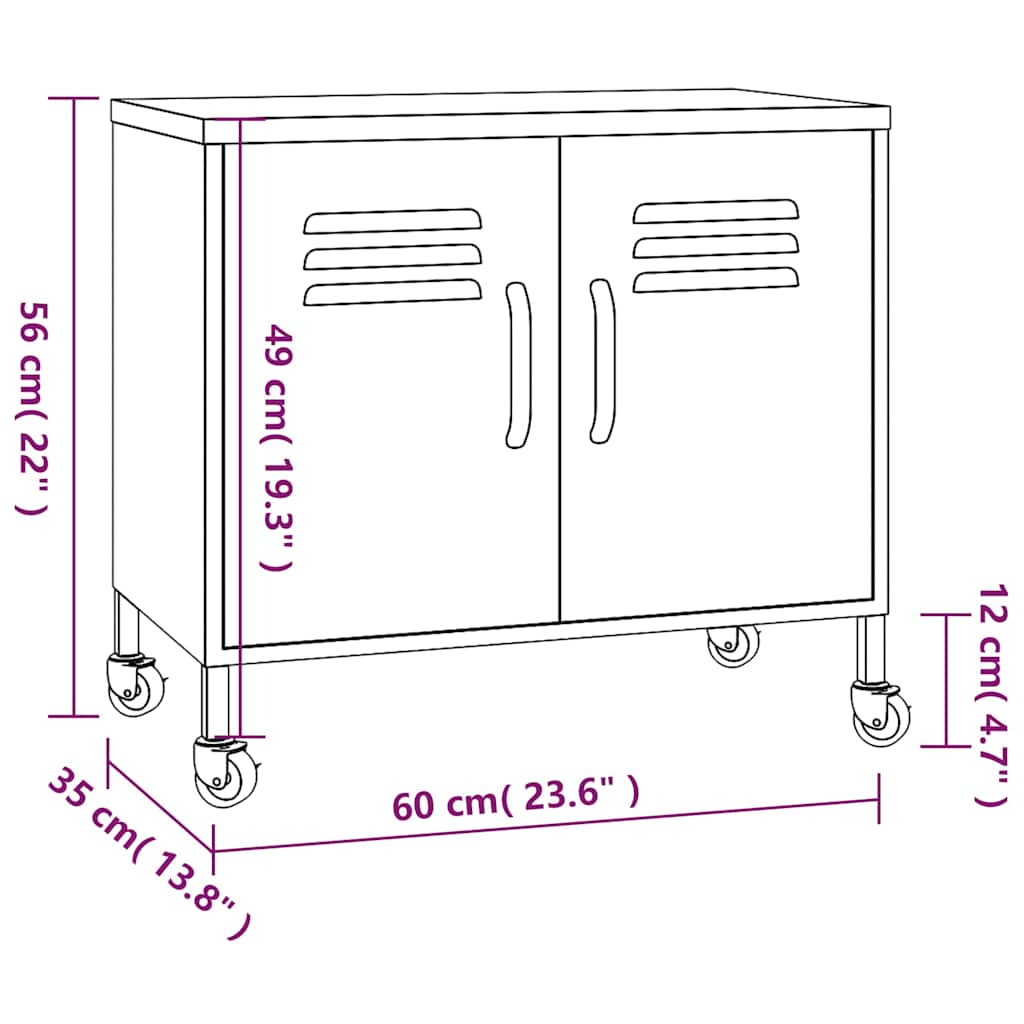 Armadietto Bianco 60x35x56 cm in Acciaio