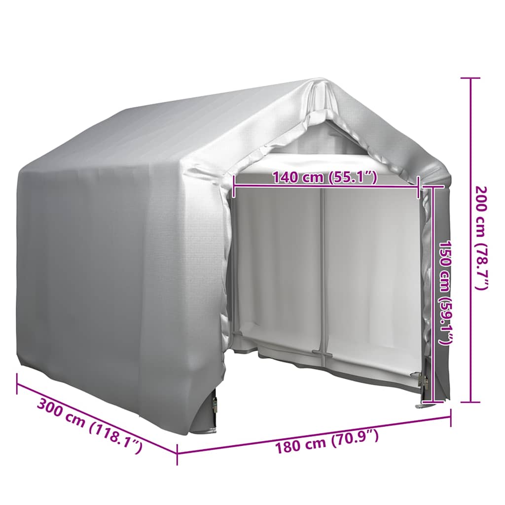 Tenda Capannone 180x300 cm in Acciaio Grigio