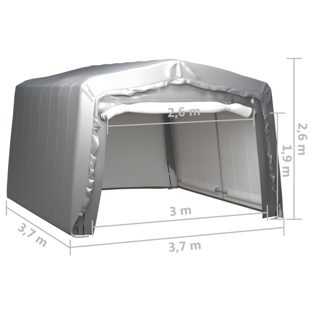 Tenda Capannone 370x370 cm Grigio Acciaio