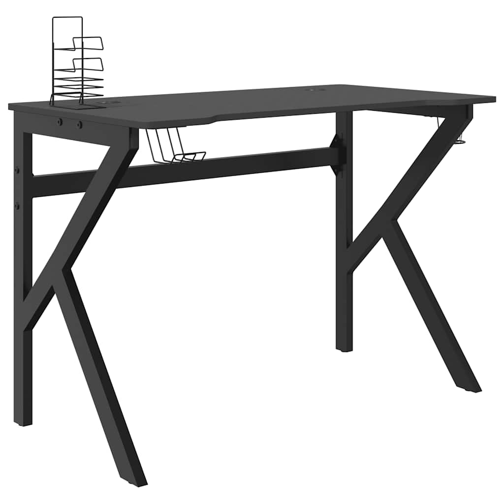 Scrivania da Gaming con Gambe a K Nera 110x60x75 cm - homemem39