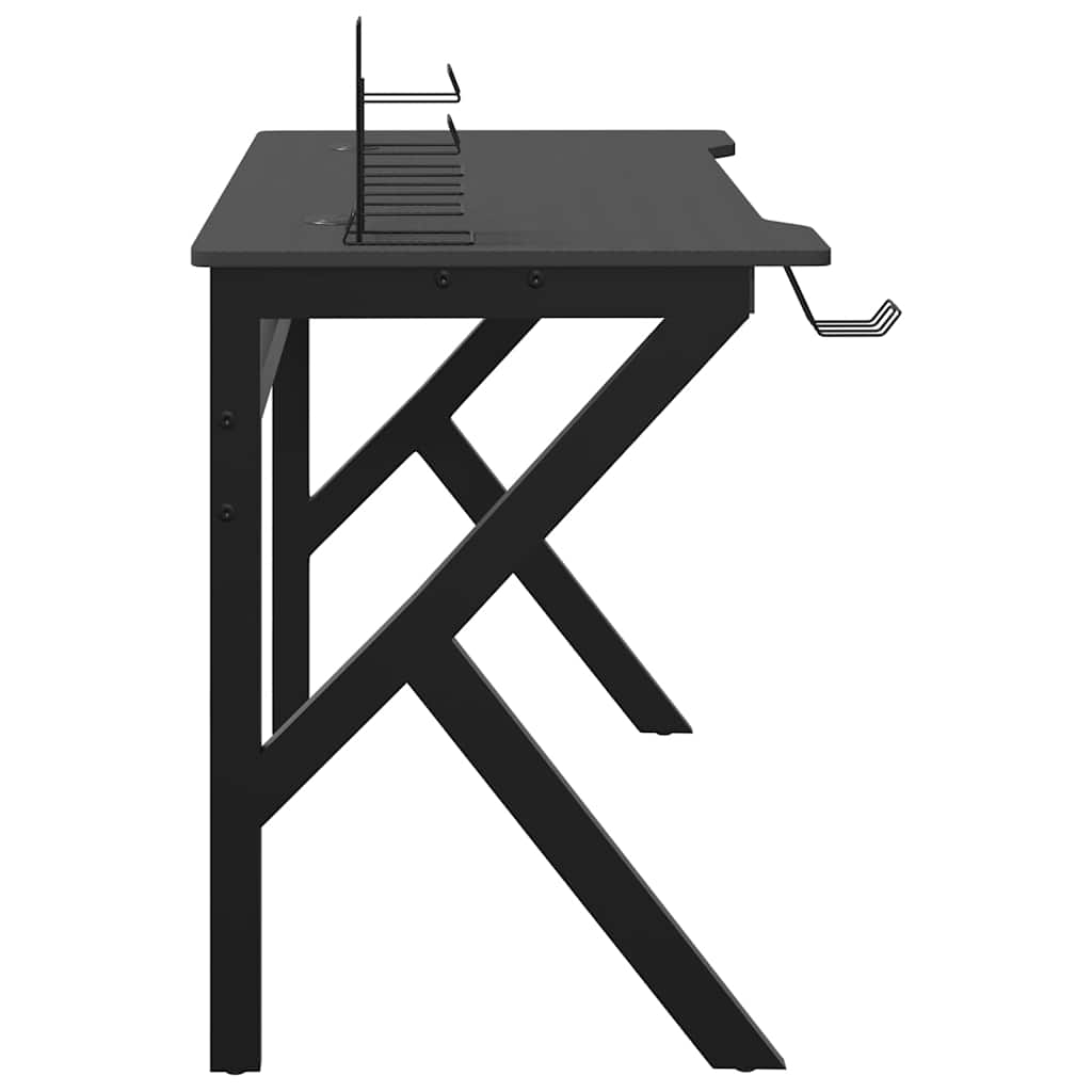 Scrivania da Gaming con Gambe a K Nera 110x60x75 cm - homemem39