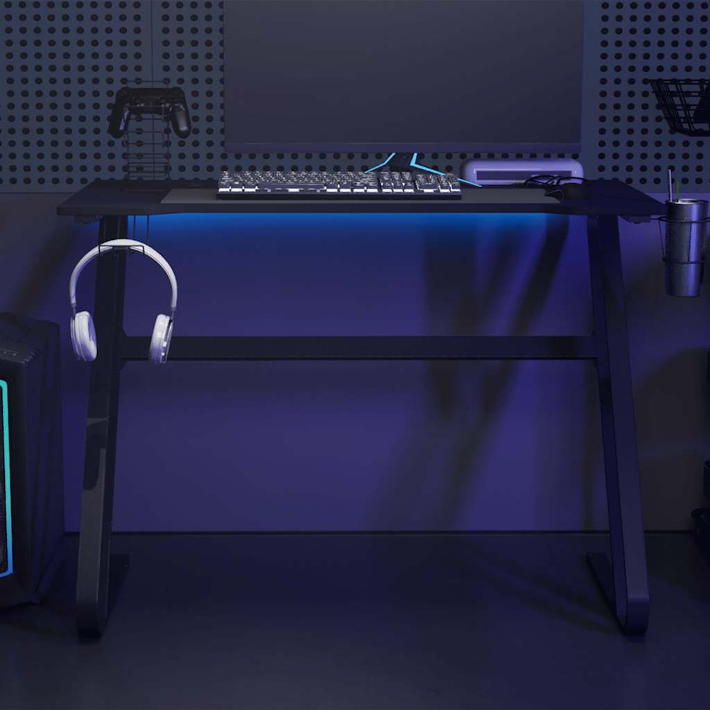 Scrivania da Gaming con Gambe a ZZ Nera 110x60x75 cm - homemem39