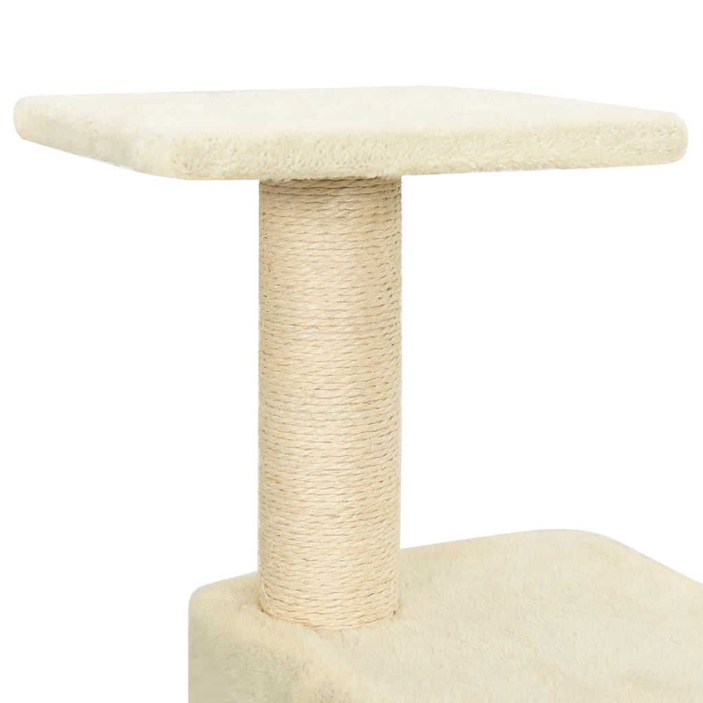 Albero per Gatti con Tiragraffi in Sisal Crema 118,5 cm - homemem39