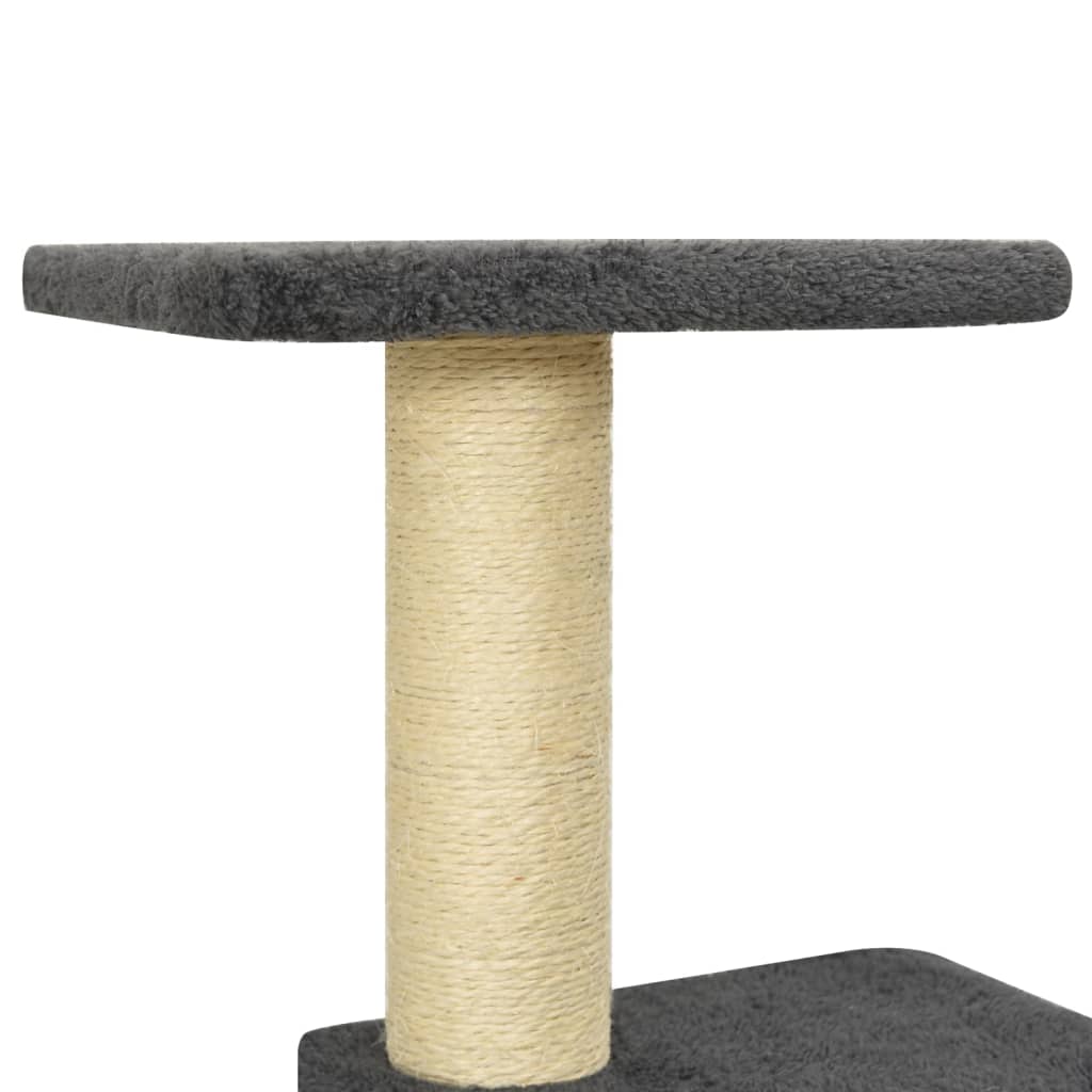Albero per Gatti con Tiragraffi in Sisal Grigio Scuro 118,5 cm - homemem39