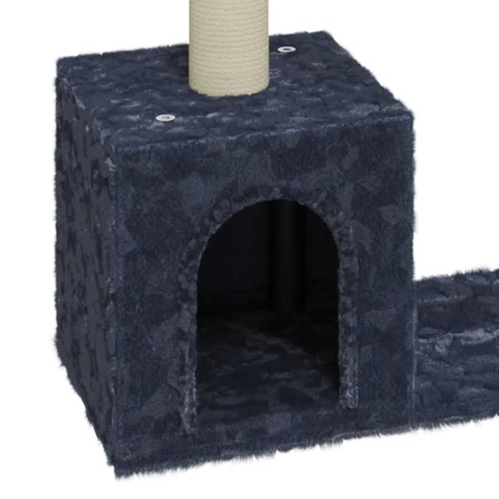 Albero per Gatti con Tiragraffi in Sisal Grigio Scuro 60 cm - homemem39