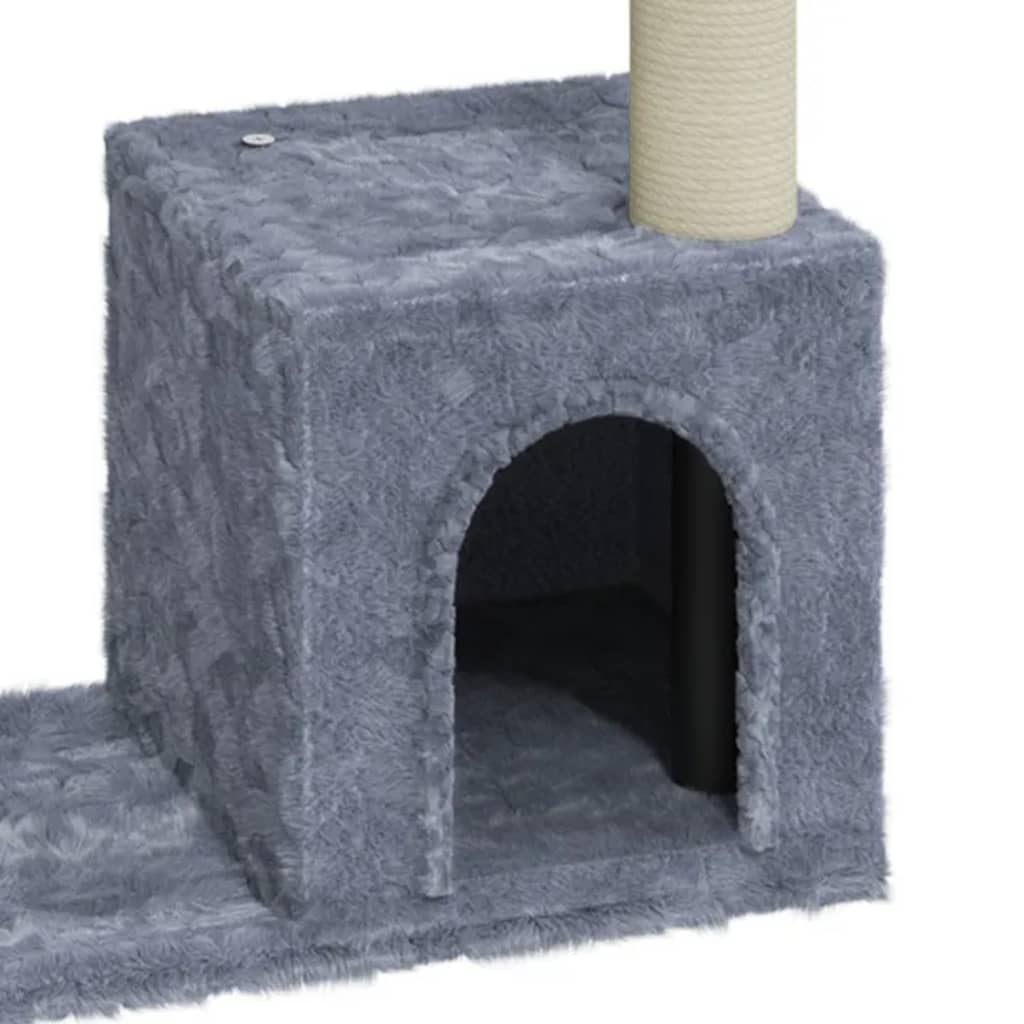 Albero per Gatti con Tiragraffi in Sisal Grigio Chiaro 70 cm - homemem39