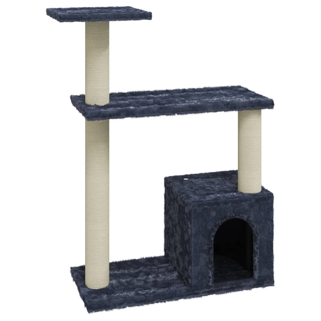 Albero per Gatti con Tiragraffi in Sisal Grigio Scuro 70 cm - homemem39