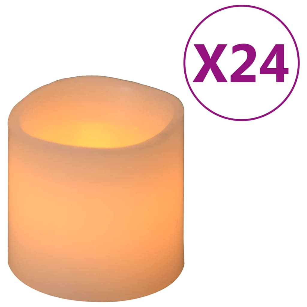 Candele Elettriche a LED 24 pz Bianco Caldo - homemem39