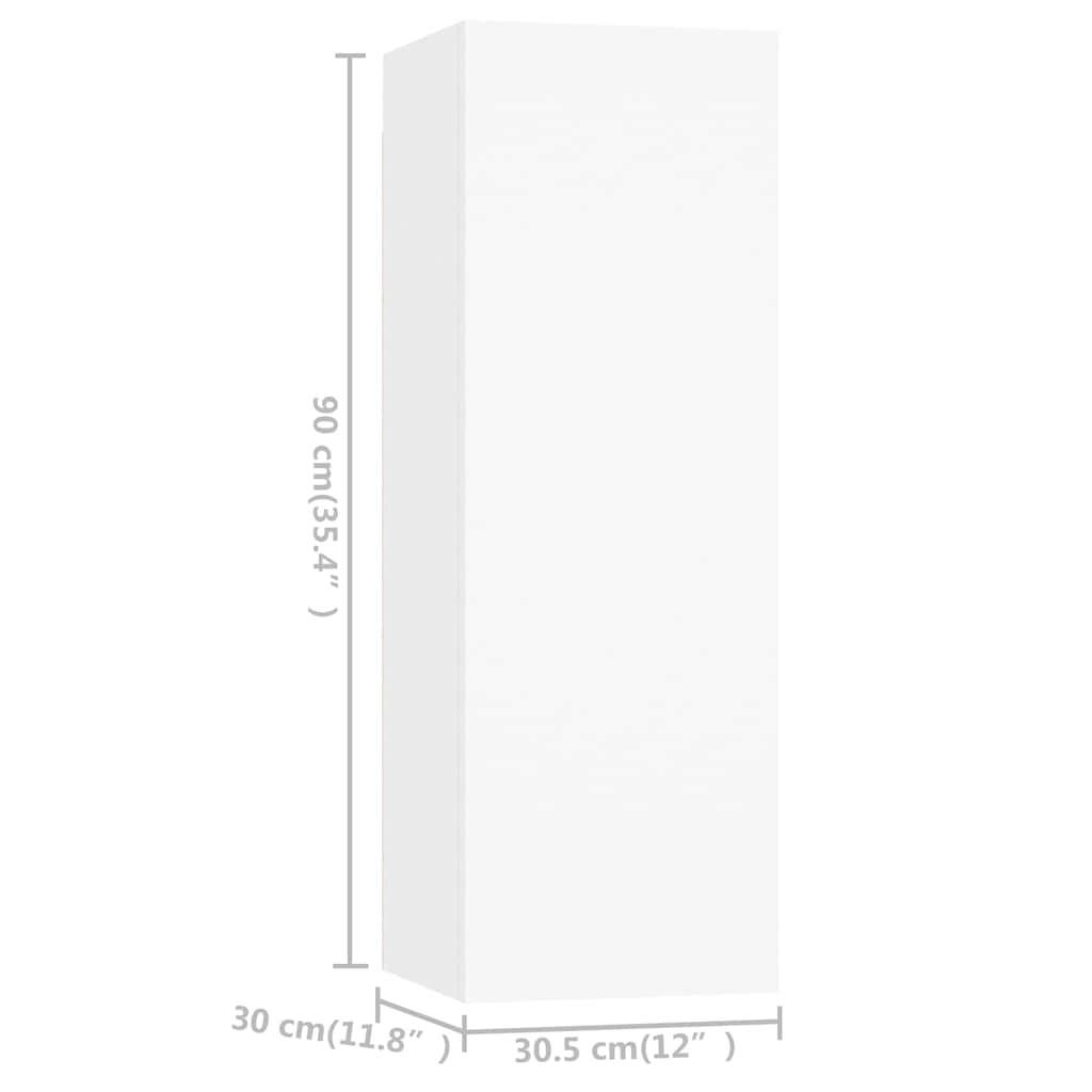 Set Mobili Porta TV 8 pz Bianco in Legno Multistrato