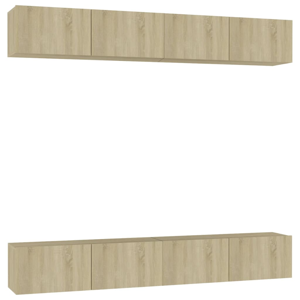 Mobili Porta TV 4pz Rovere Sonoma 100x30x30cm Legno Multistrato - homemem39