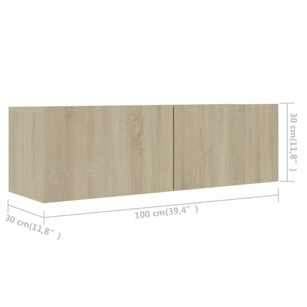Mobili Porta TV 4pz Rovere Sonoma 100x30x30cm Legno Multistrato - homemem39