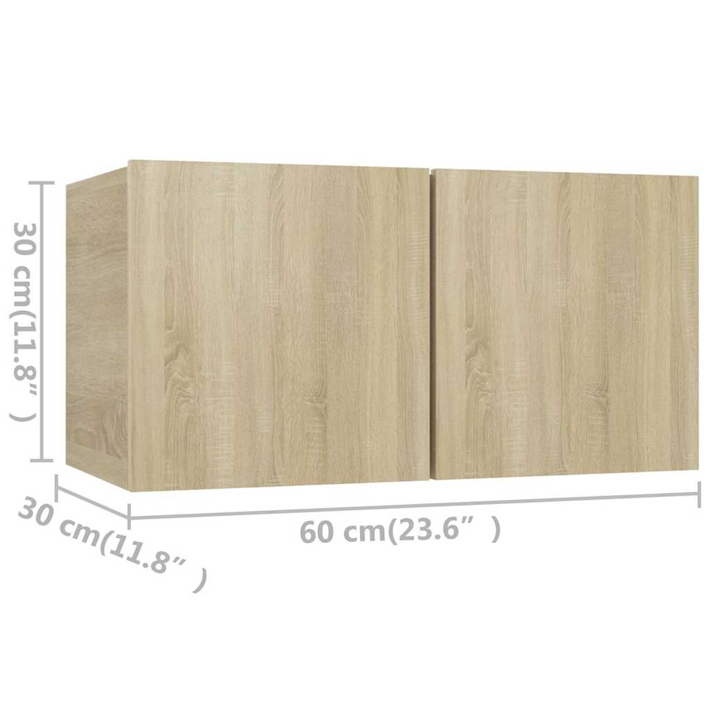 Set di Mobili TV 4 pz Rovere Sonoma in Legno Multistrato