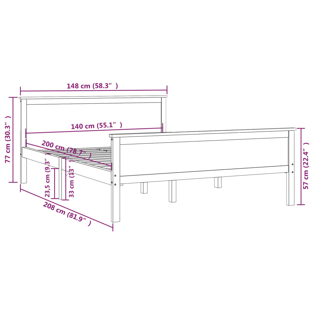 Giroletto in Legno Massello di Pino 140x200 cm | homemem39