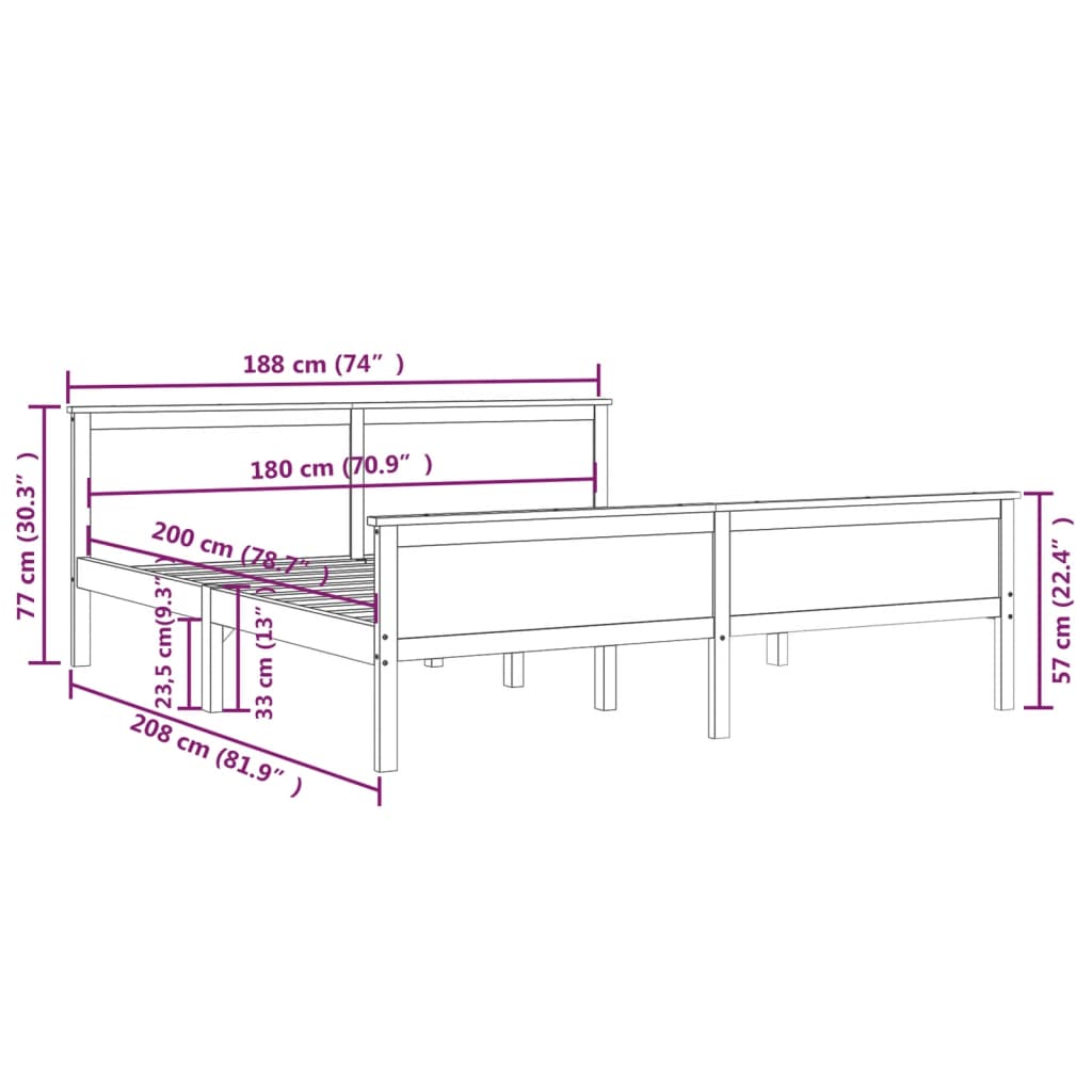 Giroletto Marrone Ambra in Legno Massello di Pino 180x200 cm | homemem39