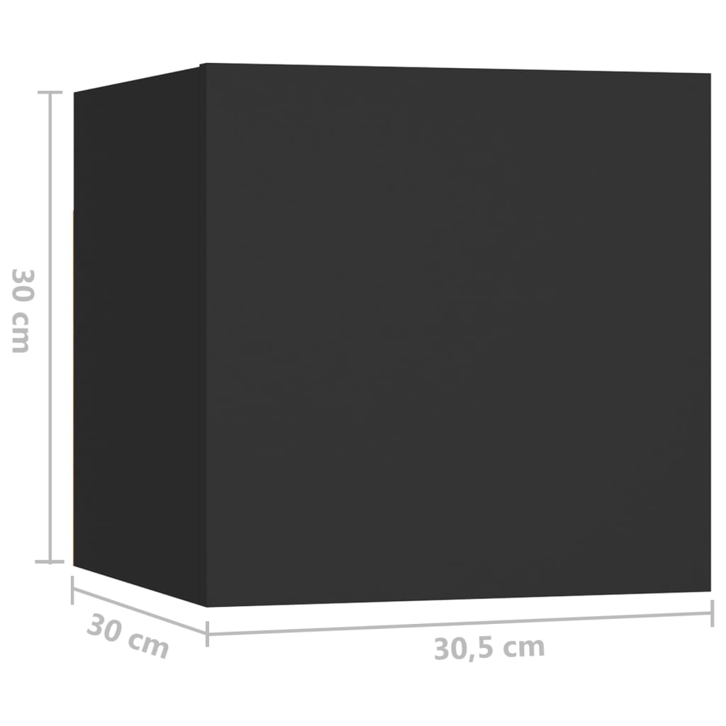 Comodino Nero 30,5x30x30 cm in Legno Multistrato - homemem39
