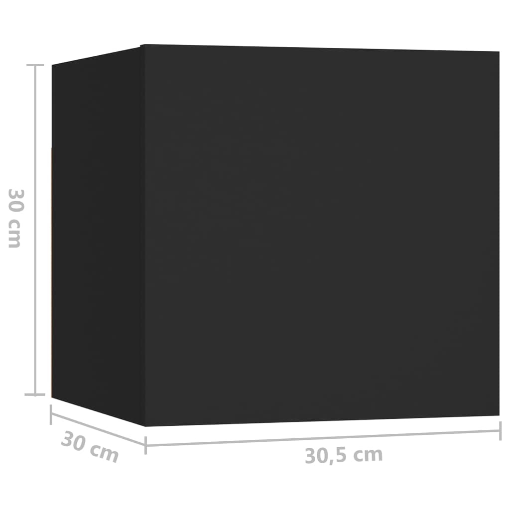 Comodini Neri 2 pz 30,5x30x30 cm in Truciolato | homemem39