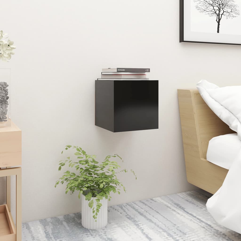 Comodini Neri 2 pz 30,5x30x30 cm in Truciolato - homemem39