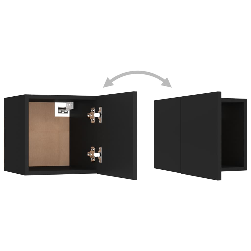 Comodini Neri 2 pz 30,5x30x30 cm in Truciolato - homemem39
