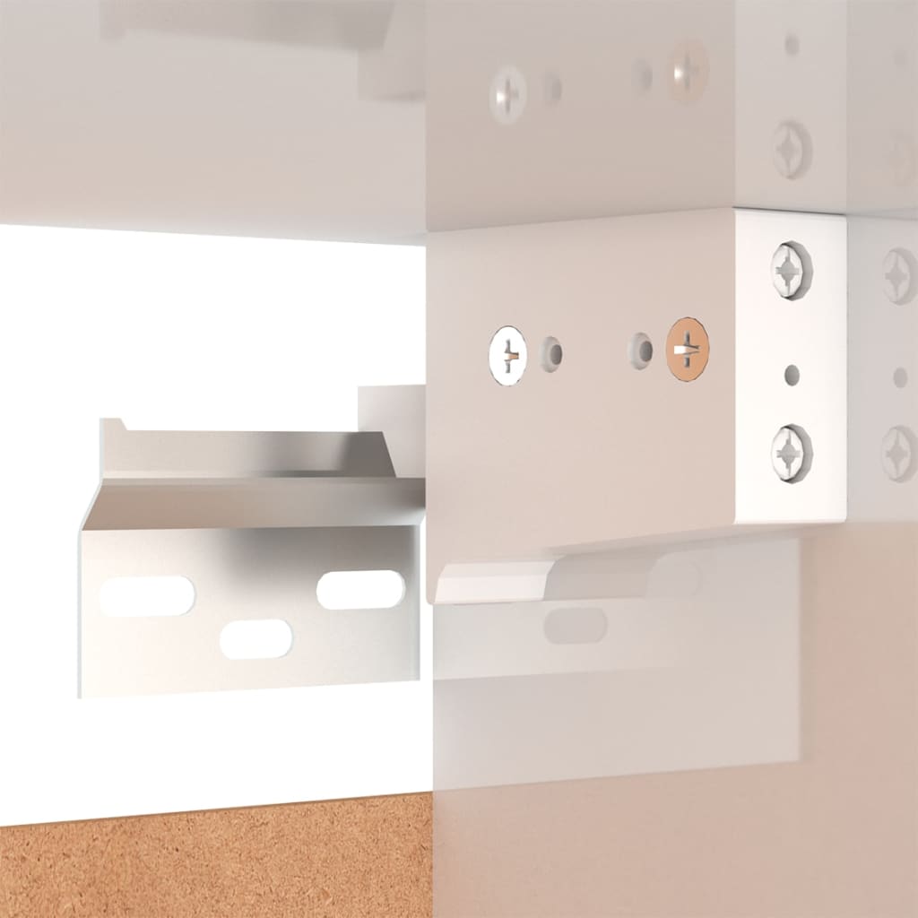 Comodino Bianco Lucido 30,5x30x30 cm in Truciolato - homemem39