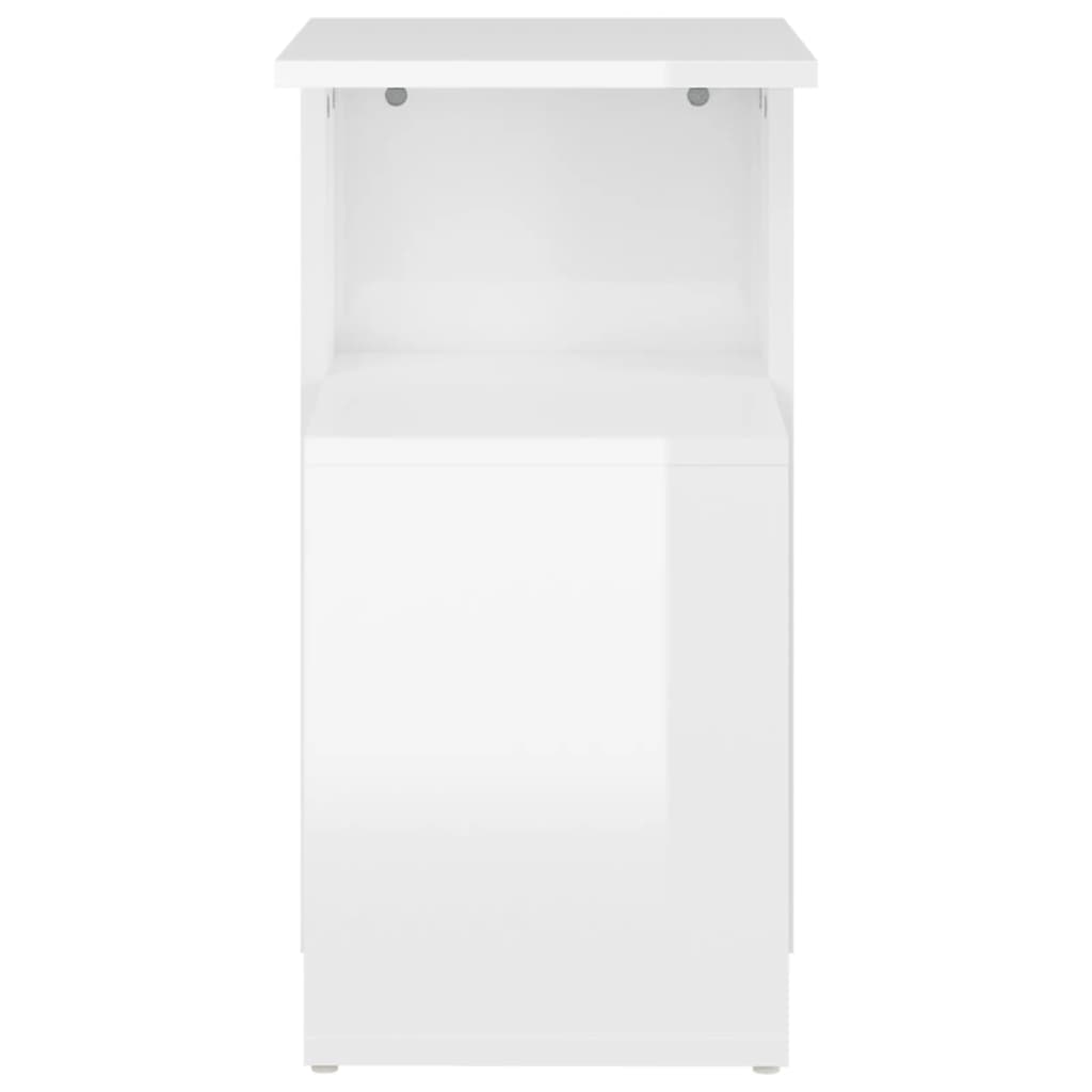 Tavolino Bianco Lucido 36x30x56 cm in Legno Multistrato - homemem39