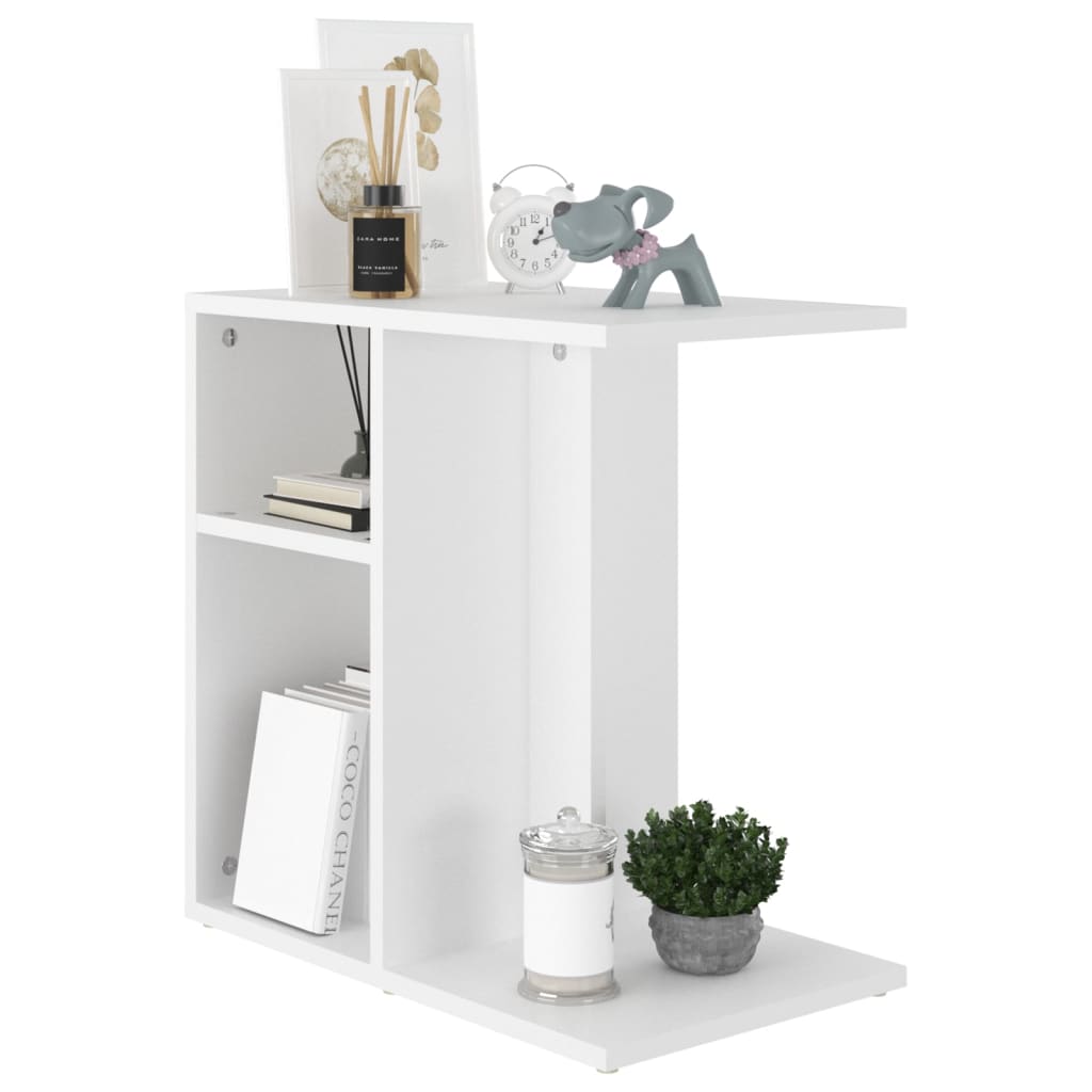 Tavolino Bianco 50x30x50 cm in Legno Multistrato - homemem39