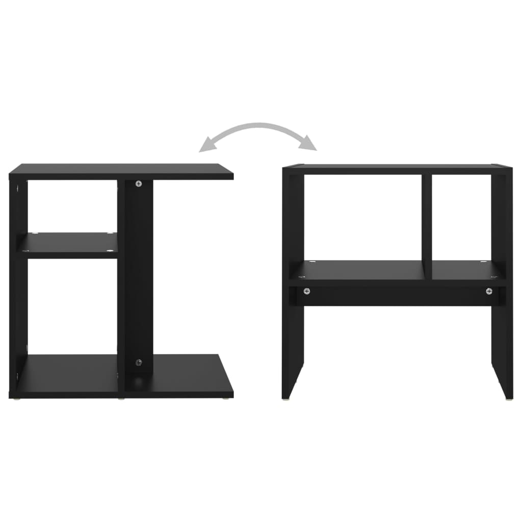 Tavolino Nero 50x30x50 cm in Legno Multistrato - homemem39