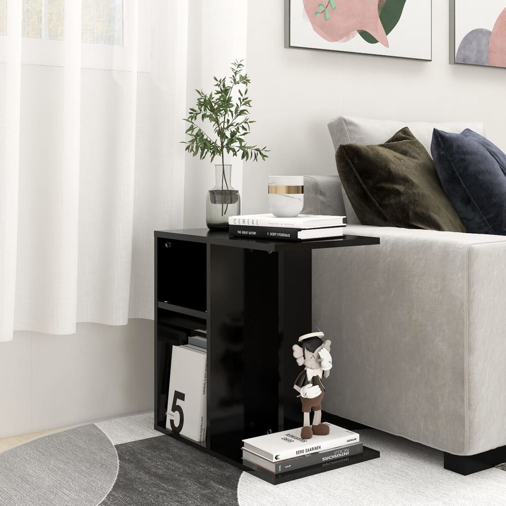 Tavolino Nero 50x30x50 cm in Legno Multistrato - homemem39