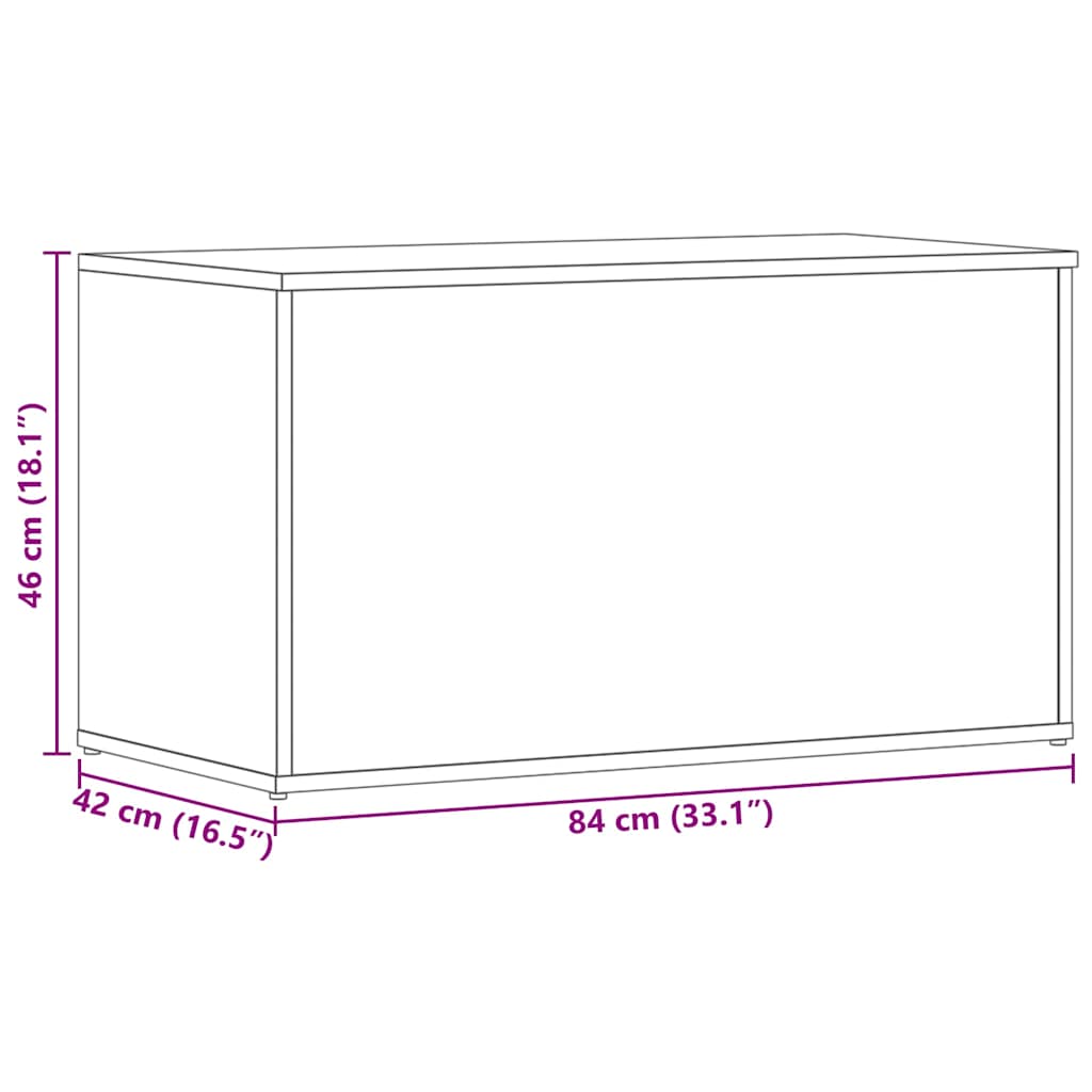 Cassapanca Nera 84x42x46 cm in Legno Ingegnerizzato | homemem39