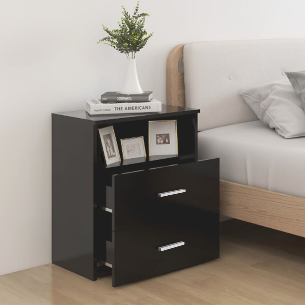 Comodino Nero 50x32x60 cm - homemem39