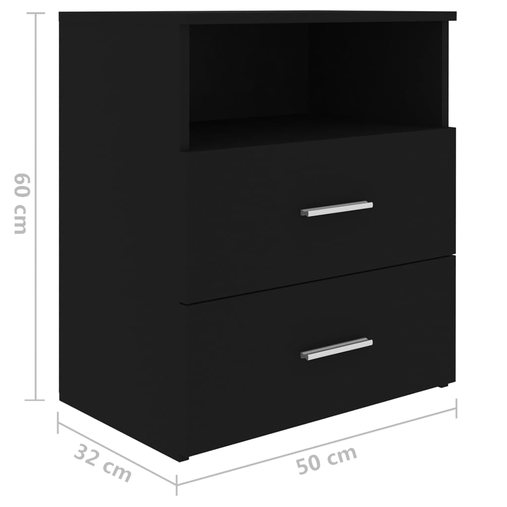 Comodino Nero 50x32x60 cm - homemem39