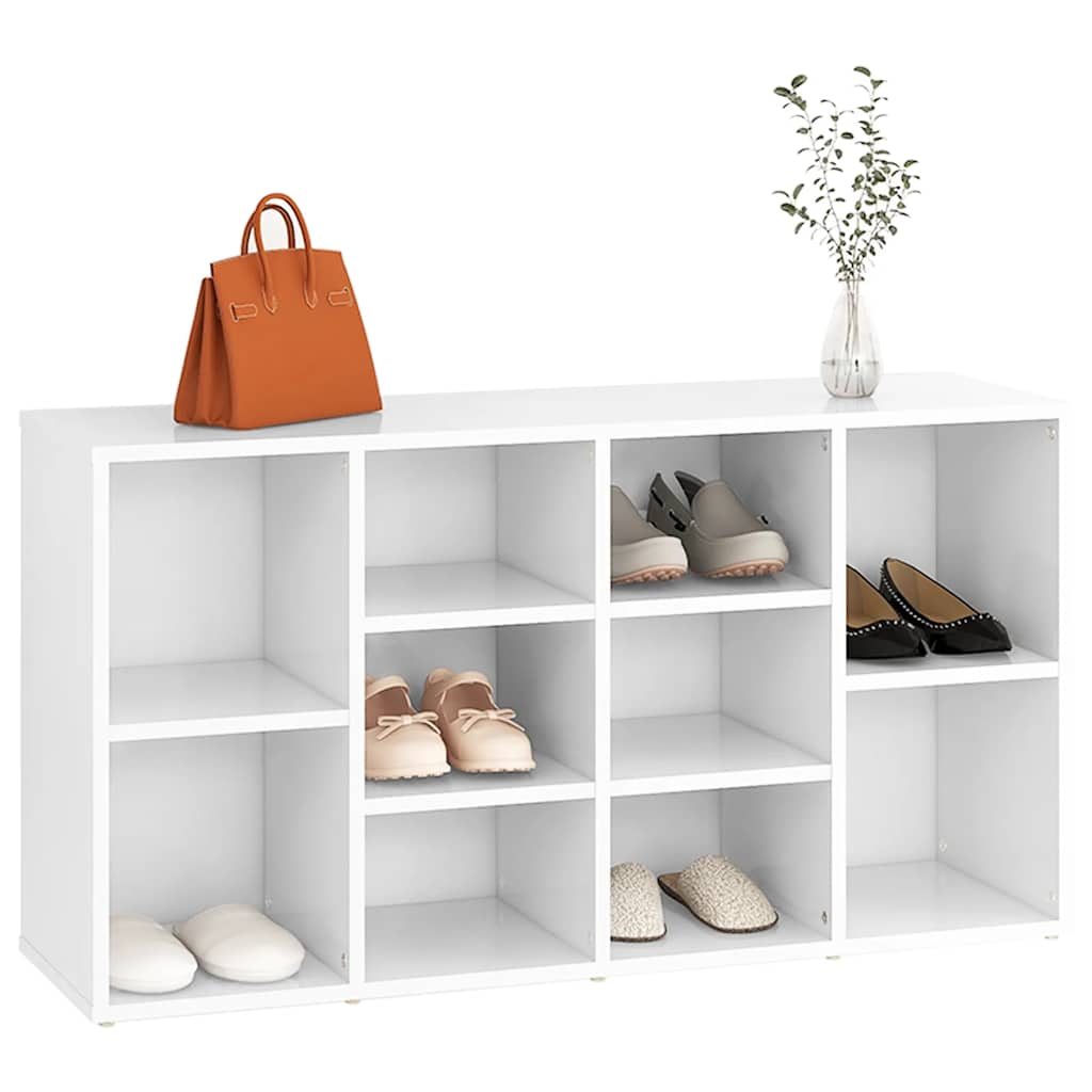 Scarpiera con Panchina Bianco 103x30x55 cm in Multistrato - homemem39