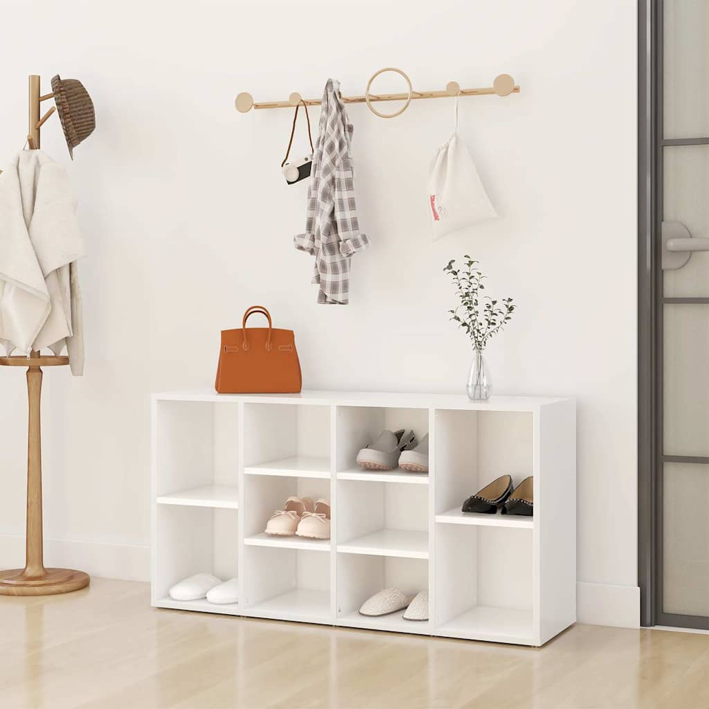 Scarpiera con Panchina Bianco 103x30x55 cm in Multistrato - homemem39