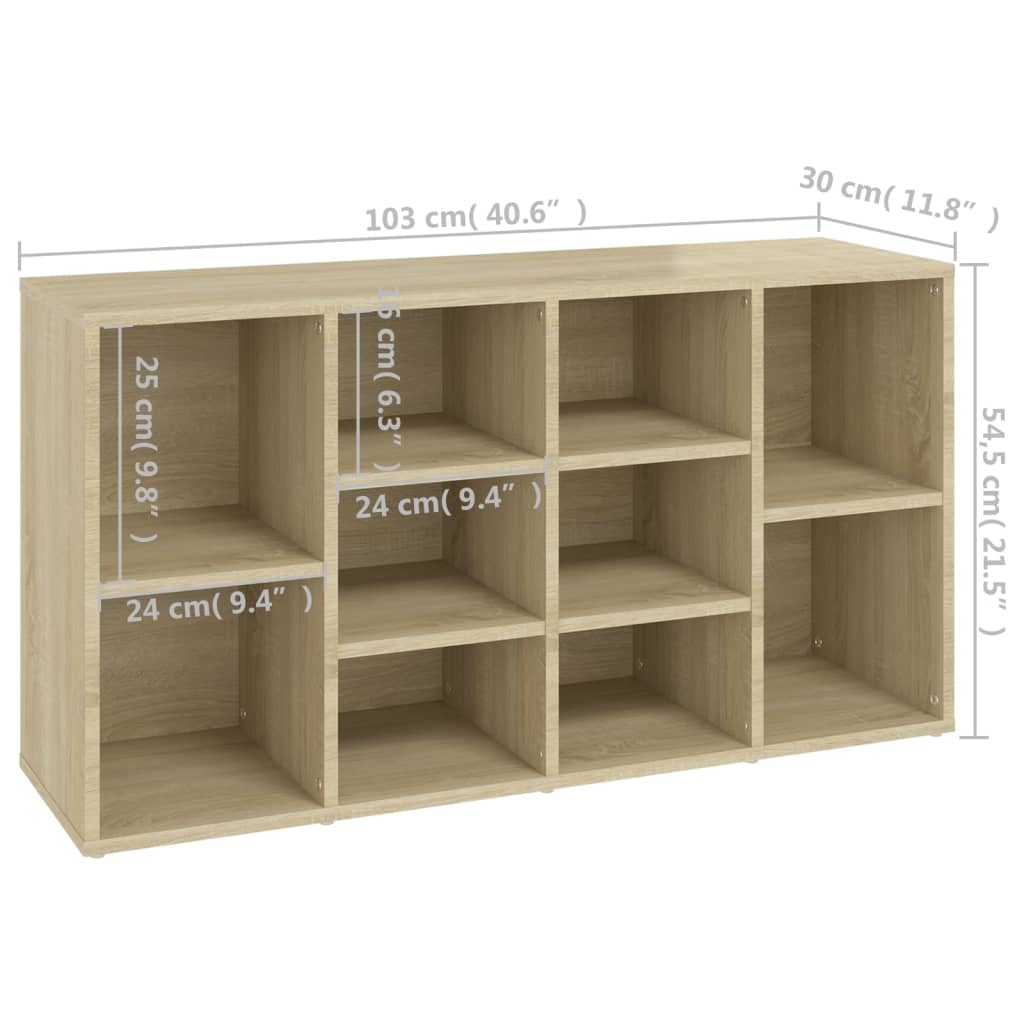 Scarpiera con Panchina Rovere Sonoma 103x30x55 cm Multistrato - homemem39