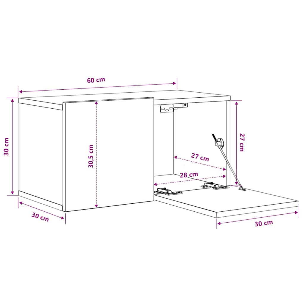 Mobili Porta TV Pensili 3pz Bianchi 60x30x30 cm | homemem39
