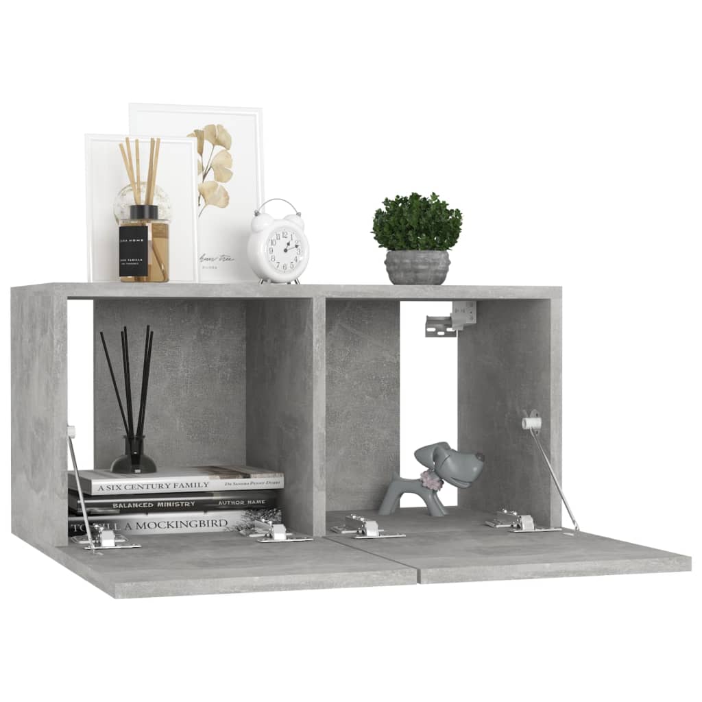 Mobili Porta TV Pensili 2pz Grigio Cemento 60x30x30 cm - homemem39