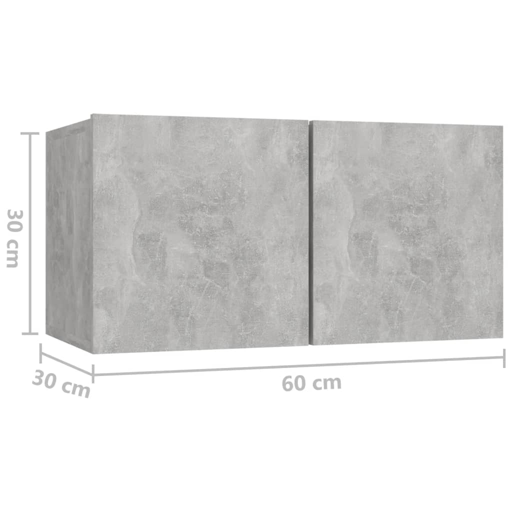 Mobili Porta TV Pensili 3pz Grigio Cemento 60x30x30 cm | homemem39
