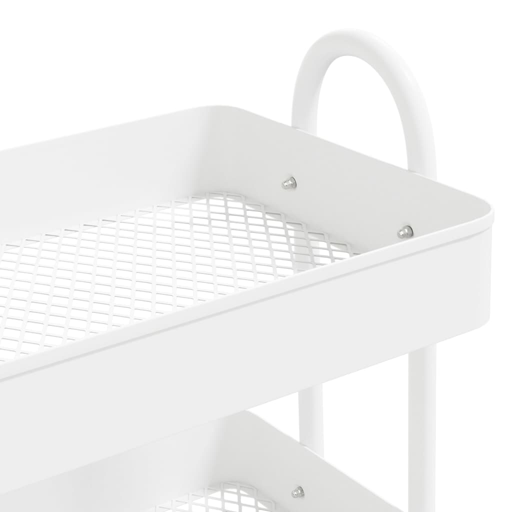 Carrello a 3 Livelli Bianco 43x34x79 cm in Acciaio