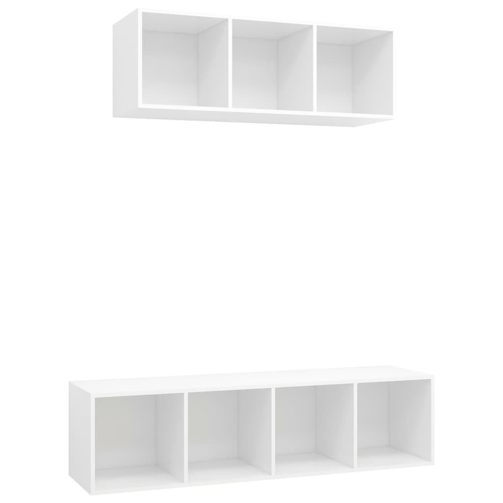 Set Mobile TV 2 pz Bianco in Truciolato - homemem39