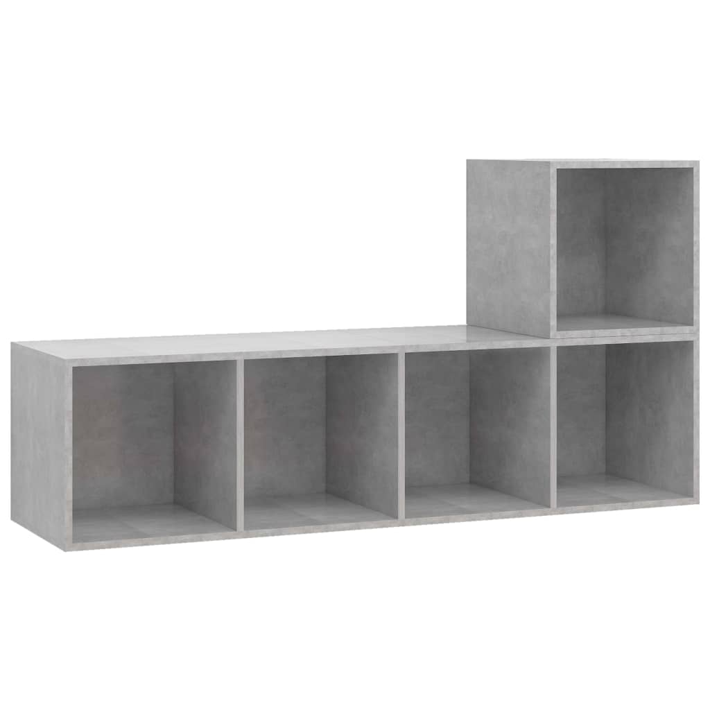 Set Porta TV 2 pz Grigio Cemento in Truciolato - homemem39